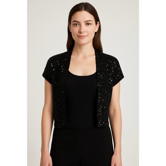BCBG Sweaters - BCBG Sparkly Black Y2K Cardigan